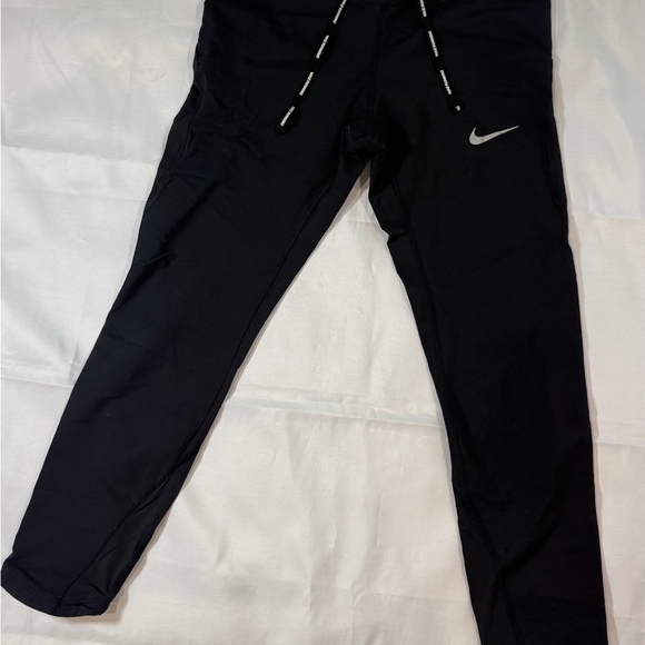 Nike Pants - Nike Dri-FIT Running Leggings - Black - Women's Size M - Pocket & Drawstrin